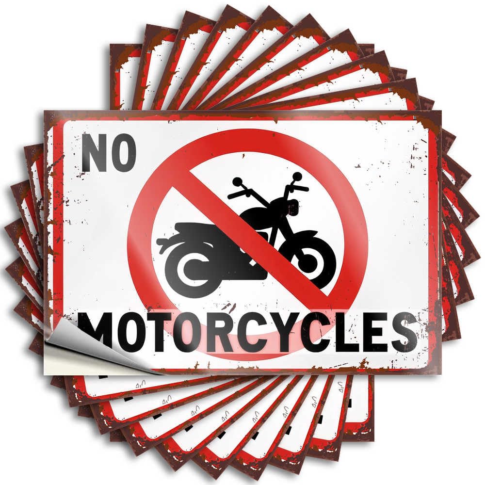 Fzfn Colour Funny Sticker Dorm Decorations Durable Vinyl - Prohibited: No Motorcycles Allowed Sign Bottle For Spring Use(8X12cm)