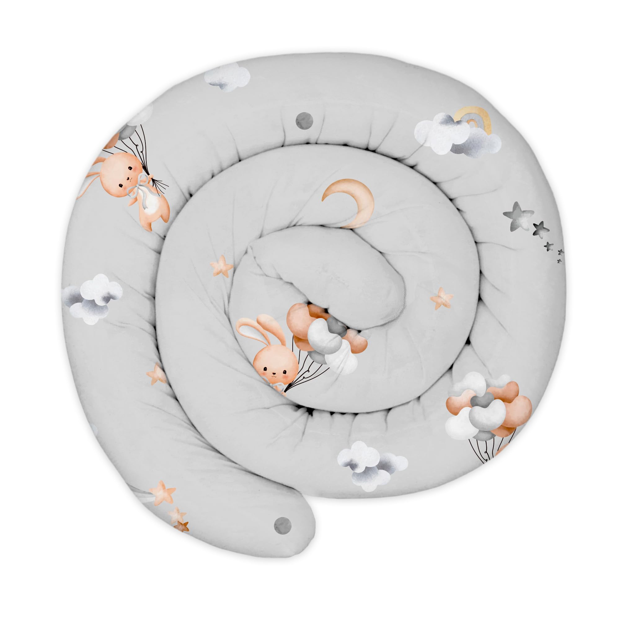 Totsy Baby Cojín Serpiente XXL Almohada de Cama Cojín de Lactancia Rollo de Cama Protector de Borde de Cama Cojín Decorativo Alrededor de Cama Serpiente XL Galaxia 300 cm Oeko-Tex — view 11