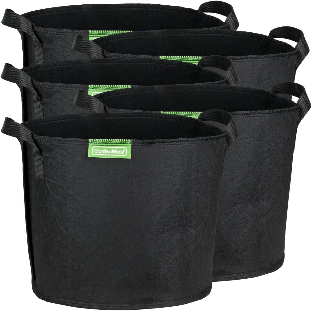 GardenMate 5X 11L Pflanzsack aus Vliesstoff Ø25cm Höhe 23cm - Blackline