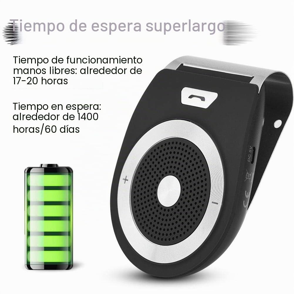 Altavoz para Automóvil, Altavoz Manos Libres Inalámbrico Inteligente Bluetooth con Clip para Visera para Kit para Automóvil, Soporte de Aviso de voz de Doble Conexión, Altavoz Automático de Nueva Gene