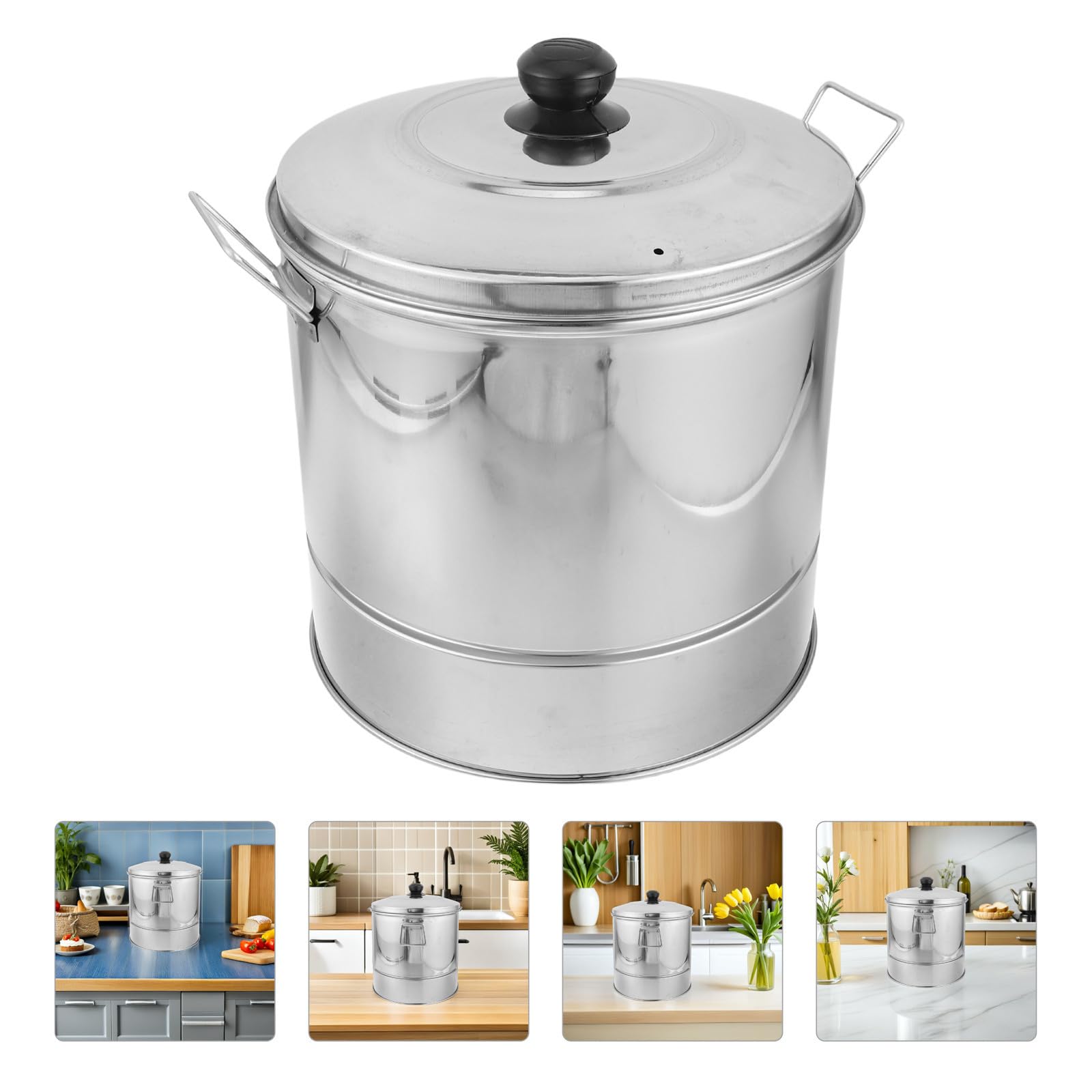POPETPOP Vaporera de Acero Inoxidable Fácil de Limpiar para Cocinar al Vapor con Tapa y Diseño Apilable Adecuado para Uso Doméstico y Comercial