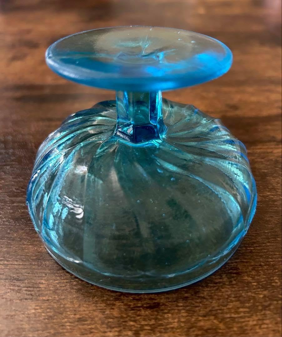 和ガラス◇ウランガラス小鉢 / 5個セット◇型吹き？戦前 大正ロマン