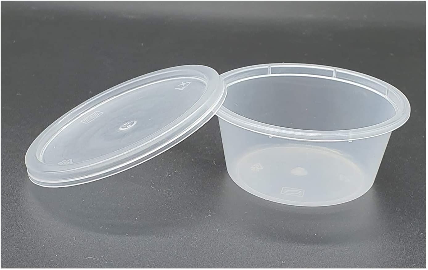 GSL 50 x Food Grade Storage Containers Tubs Pots plus 50 Lids - 2oz 50ml - 100% BPA Free - Freezer & Microwave Safe