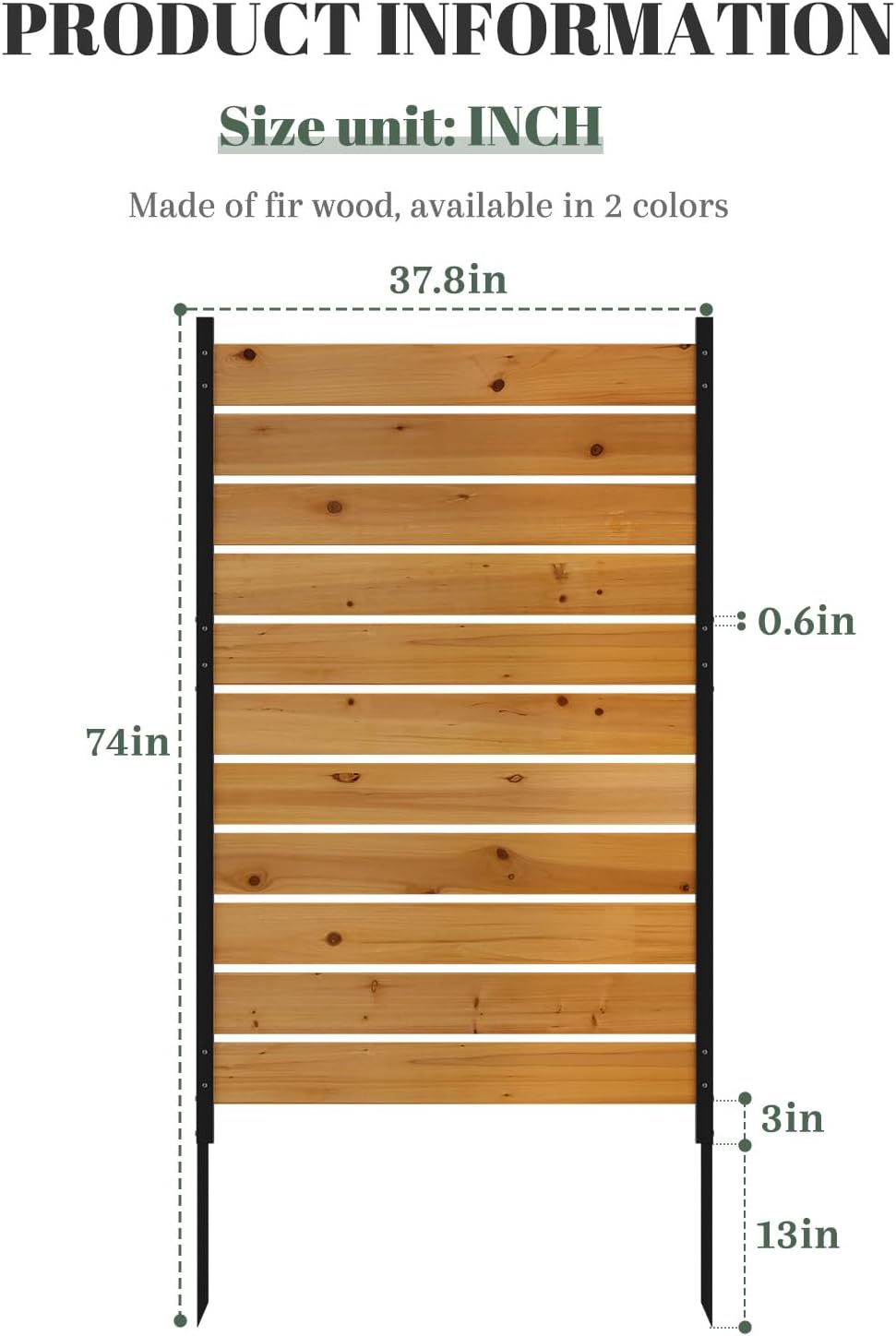 Privacy Fence Screen Outdoor Freestanding Privacy Fence Panel Decorative Patio Privacy Screen Air Conditioner Fence Outdoor Privacy Panels for Deck Porch Balcony (Wood, Reddish Brown)