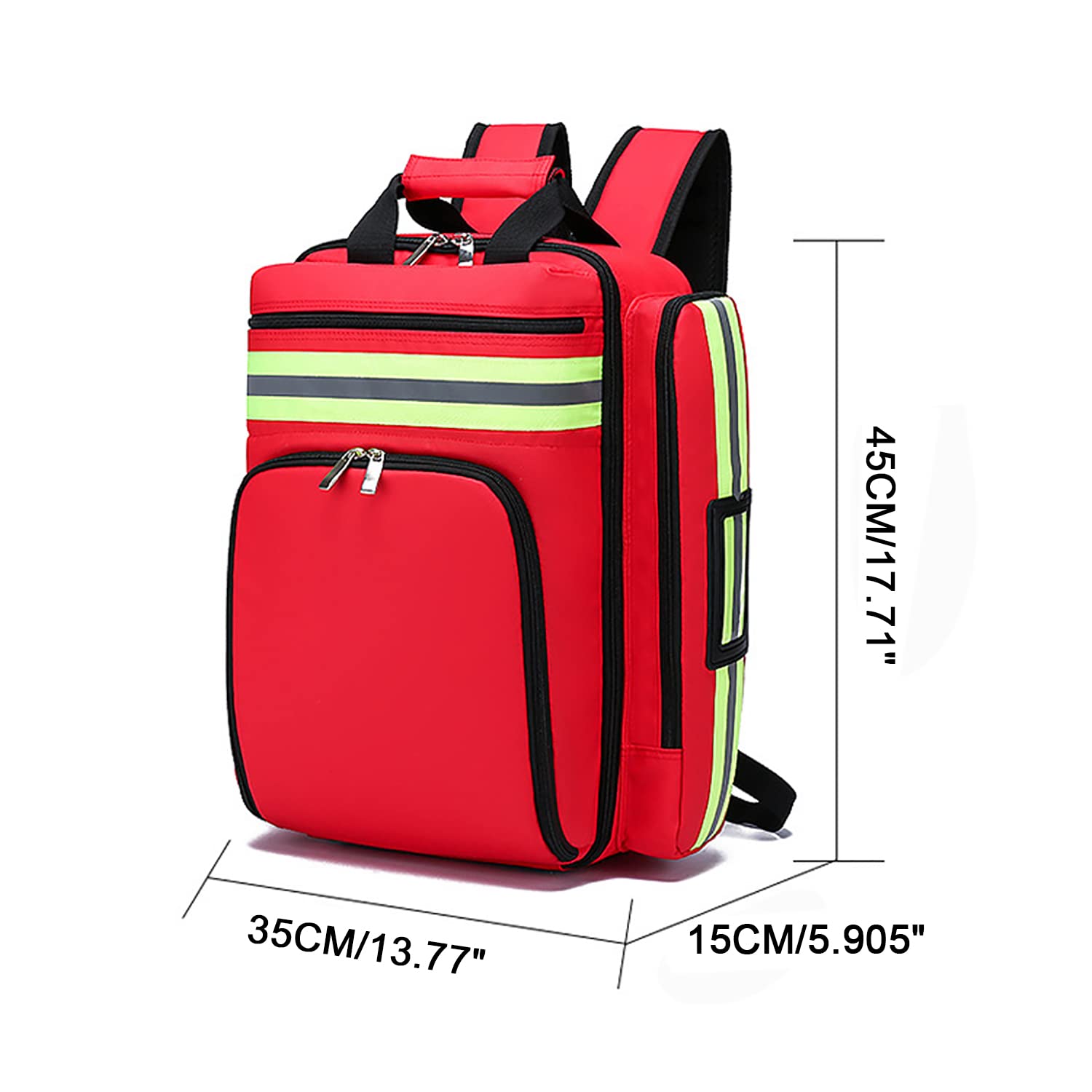 Erste Hilfe Rucksack Leer, Groß Medizinische Trauma Tasche, Notfalltasche Rettungstasche mit Tragegriff für Rettung, Taktische, Pflege Rot