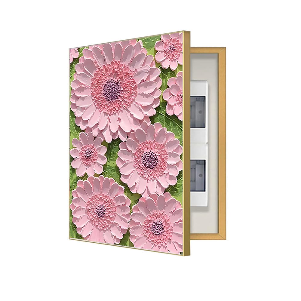 Dekoracyjna osłona ramowa miernik elektryczny aluminiowa rama nowoczesny design do salonu kuchni, 40 x 61 x 5 cm