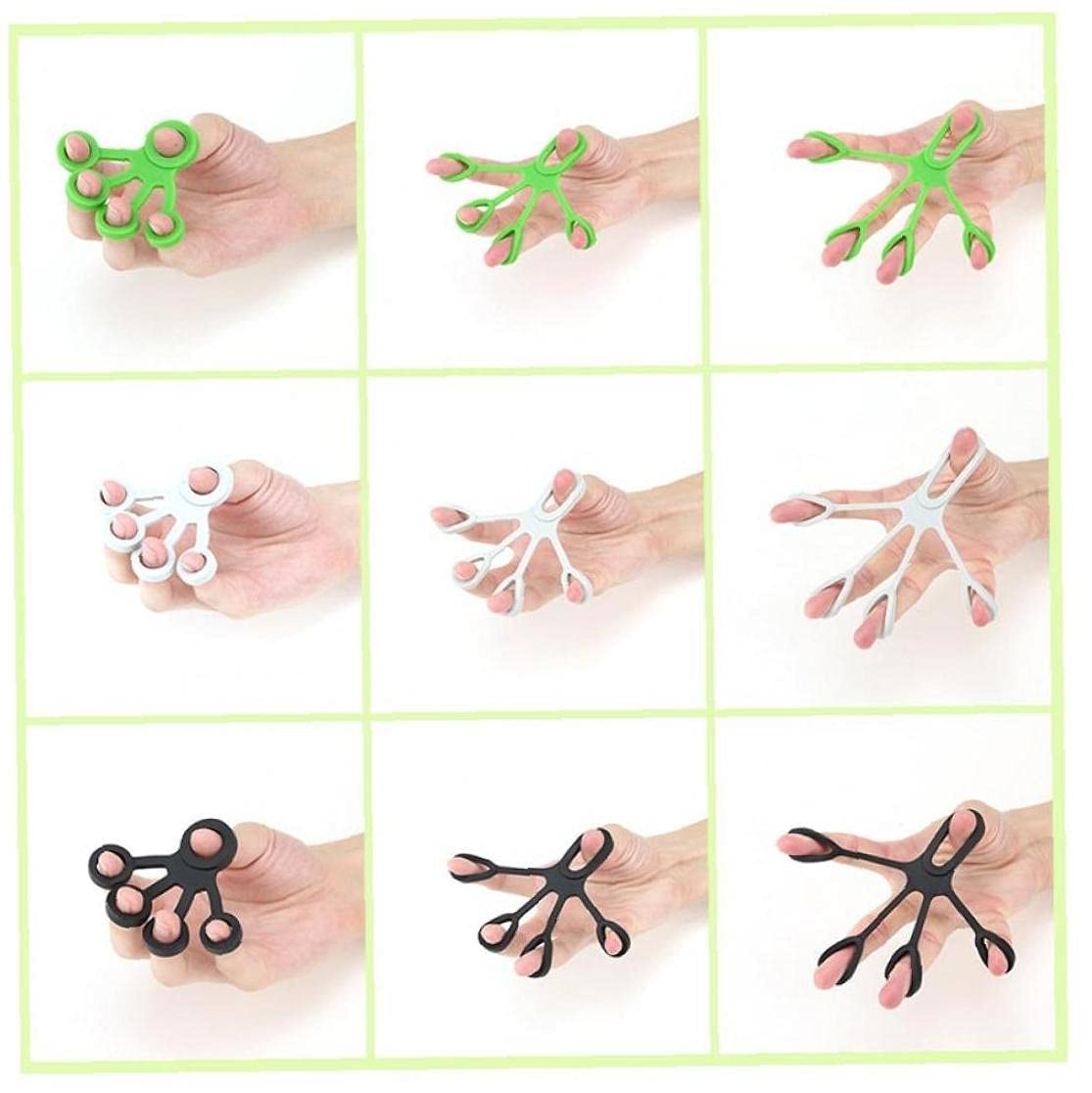 Finger Hand Grip Silicone Ring Strengthener Trainer Resistance Band for Fitness Expander with 3 Levels (Random Color)