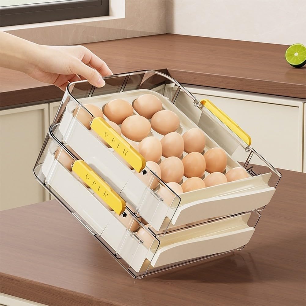 Eierbehälter Kühlschrank 27cm Stapelbar PET+PP(Yellow)