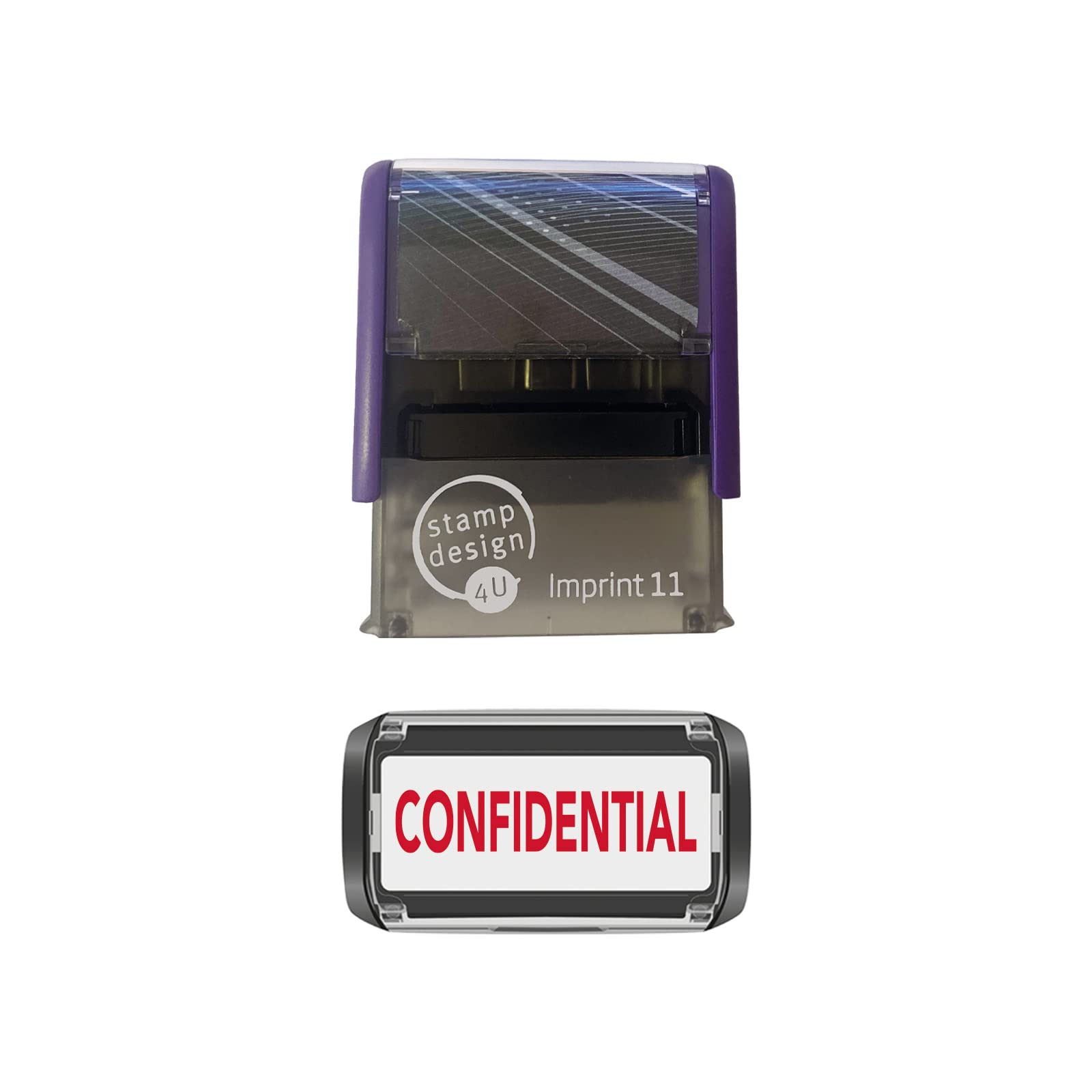 Imprint 11 38 x 14mm Confidential Self Inking Rubber Stamp (RED Ink) - Stamp Your Confidential Documents