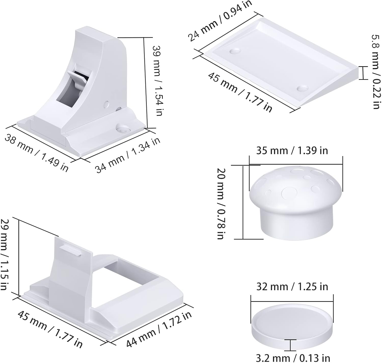 White Magnetic Child Safety Cabinet Locks with Adhesive, 4-Pack