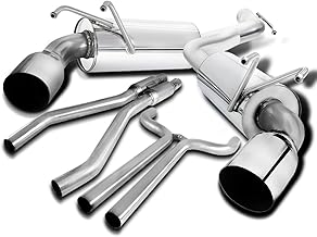 Spec-D Tuning Stainless Steel Dual Catback Exhaust System Muffler Tip Compatible with 2010-2015 Chevy Camaro 3.6L V6