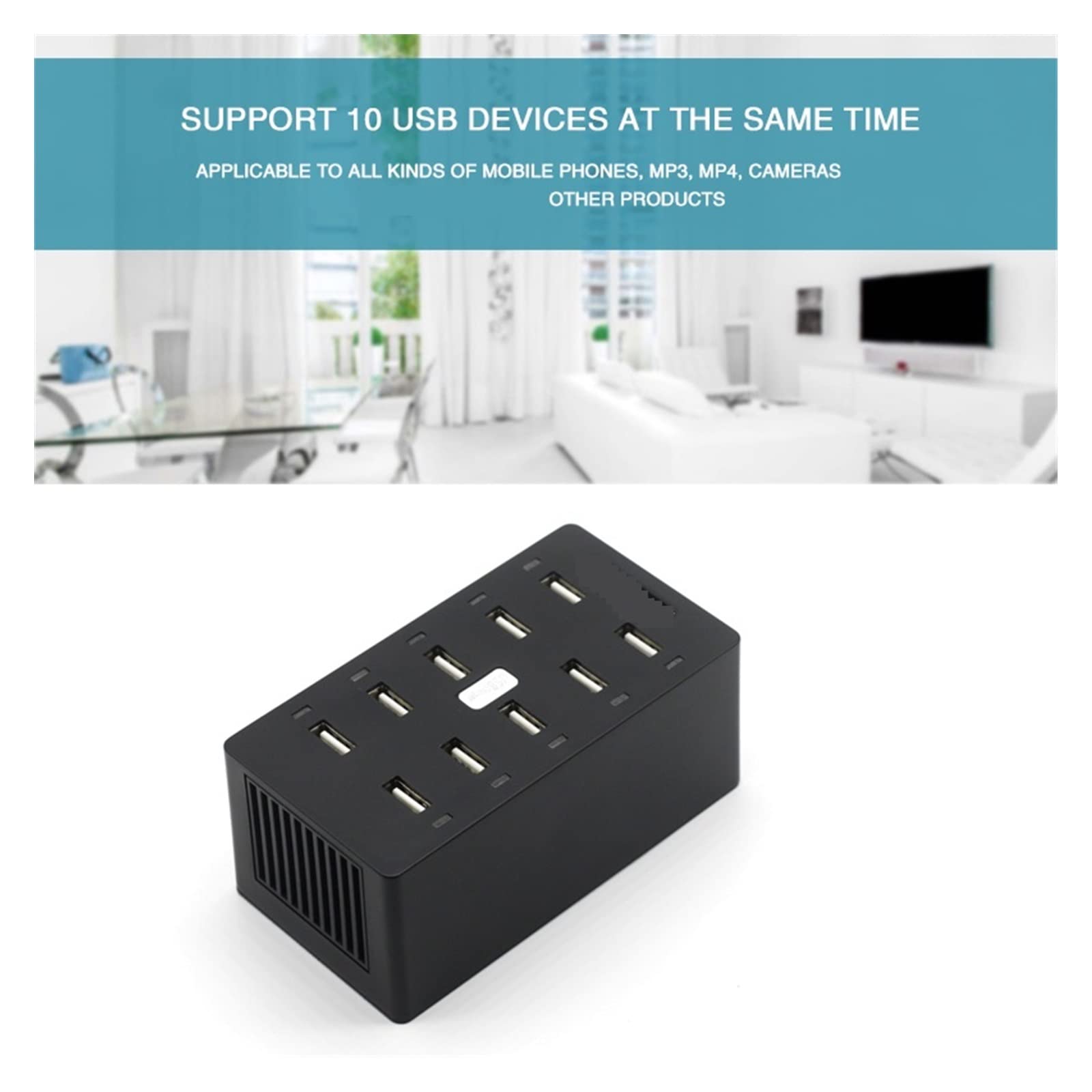 Stacja ładowania, Ładowarka USB 50W 10 Portów USB 10A Inteligentna Adaptacyjna Pulpit Stacja Ładująca Z Uchwytem 5V 2.4A Do Wielu Urządzeń Smart Phone Tablet Laptop Komputer