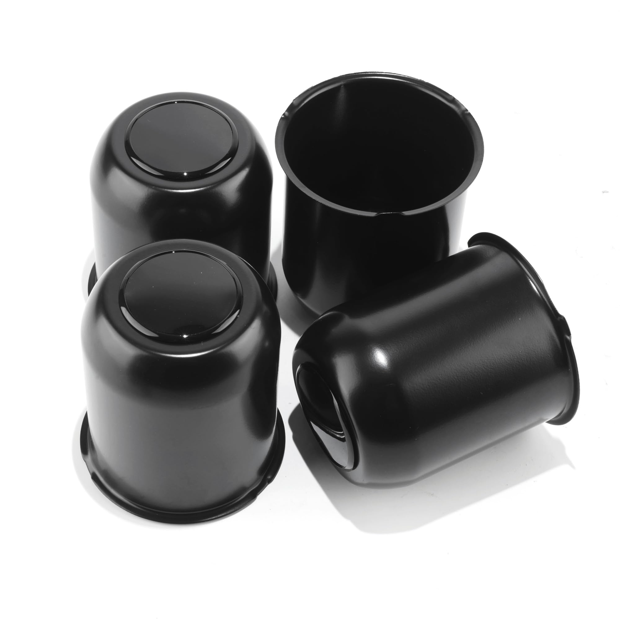 Rheedal 4Pcs 3.74inch Stainless Trailer Wheel Center Caps Push Through 3.74" Bore 4.33" Tall Top Removable Hub Cap for Truck SUV RV Wheel Rim, Matt