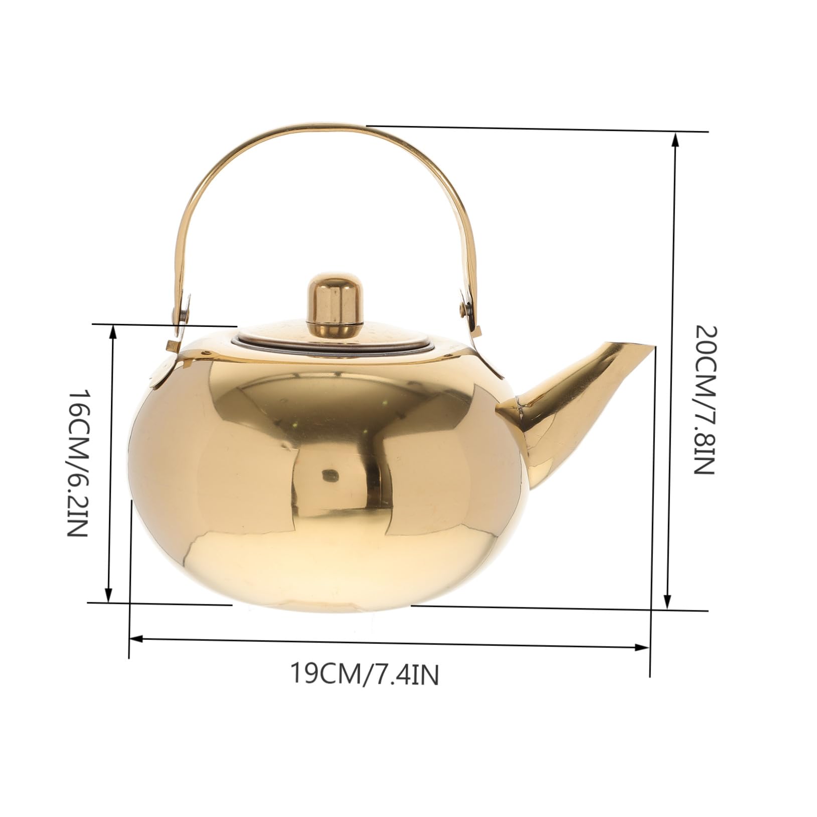 TOYANDONA Tè Termico in Acciaio Inossidabile Teiera Isolata Sottovuoto Teiera Resistente per Cucina Ufficio Viaggio Dorato