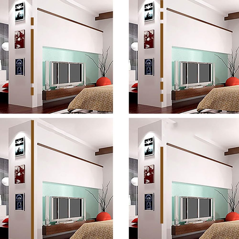 Protectores De Esquinas De Madera En L 80/100/120 Cm Protector De Esquinas De Pared Tira De Borde para Puertas Ventanas Gabinetes Borde De Baldosa(Cappuccino,120cm)
