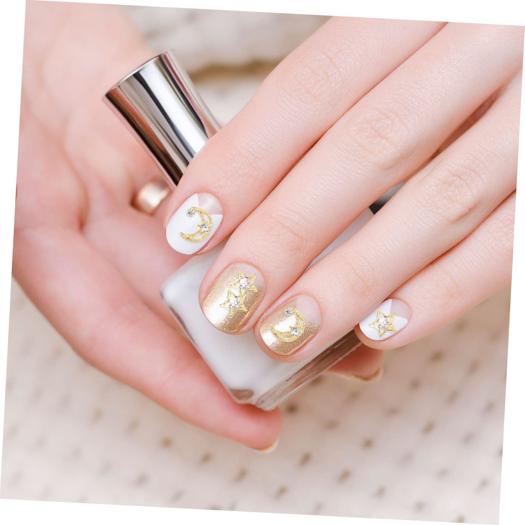 BESTYASH 30Pcs Nail Decorations Moon and Star Charms for Nail Art Decorative Nail Accessories for Creating Unique Nail Designs and Styles