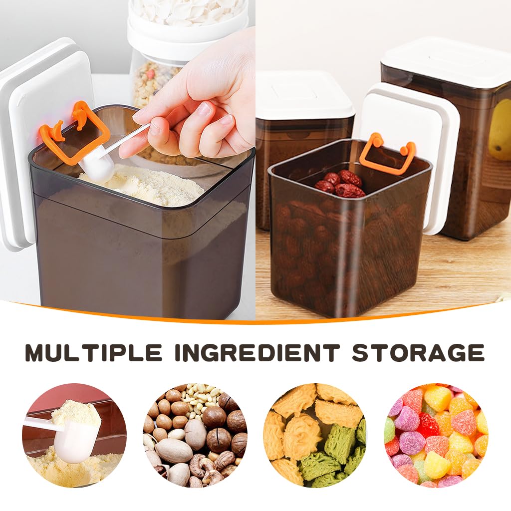 SNOWIE SOFT® 1700ml Baby Formula Dispenser with Scoop and Leveller, Foodgrade Glass Anti-Leak Milk Powder Dispenser Container, Baby Snack Storage Container for Outdoor Travel Home, BPA Free, Bronze - Image 7 thumbnail