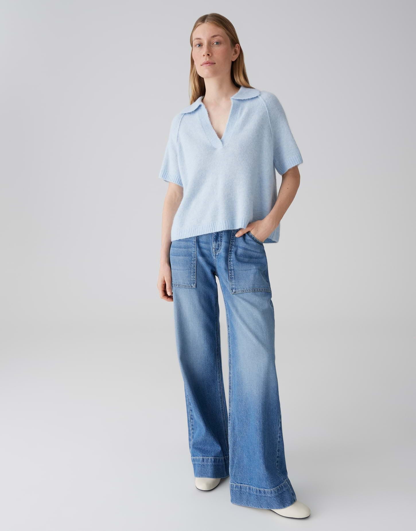 OPUS Damen Pullover | Weiches Strickshirt im Polo Stil Loose Fit