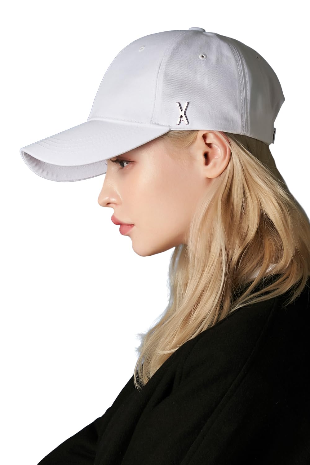 [VARZAR] Stud logo over fit ball cap Whi…