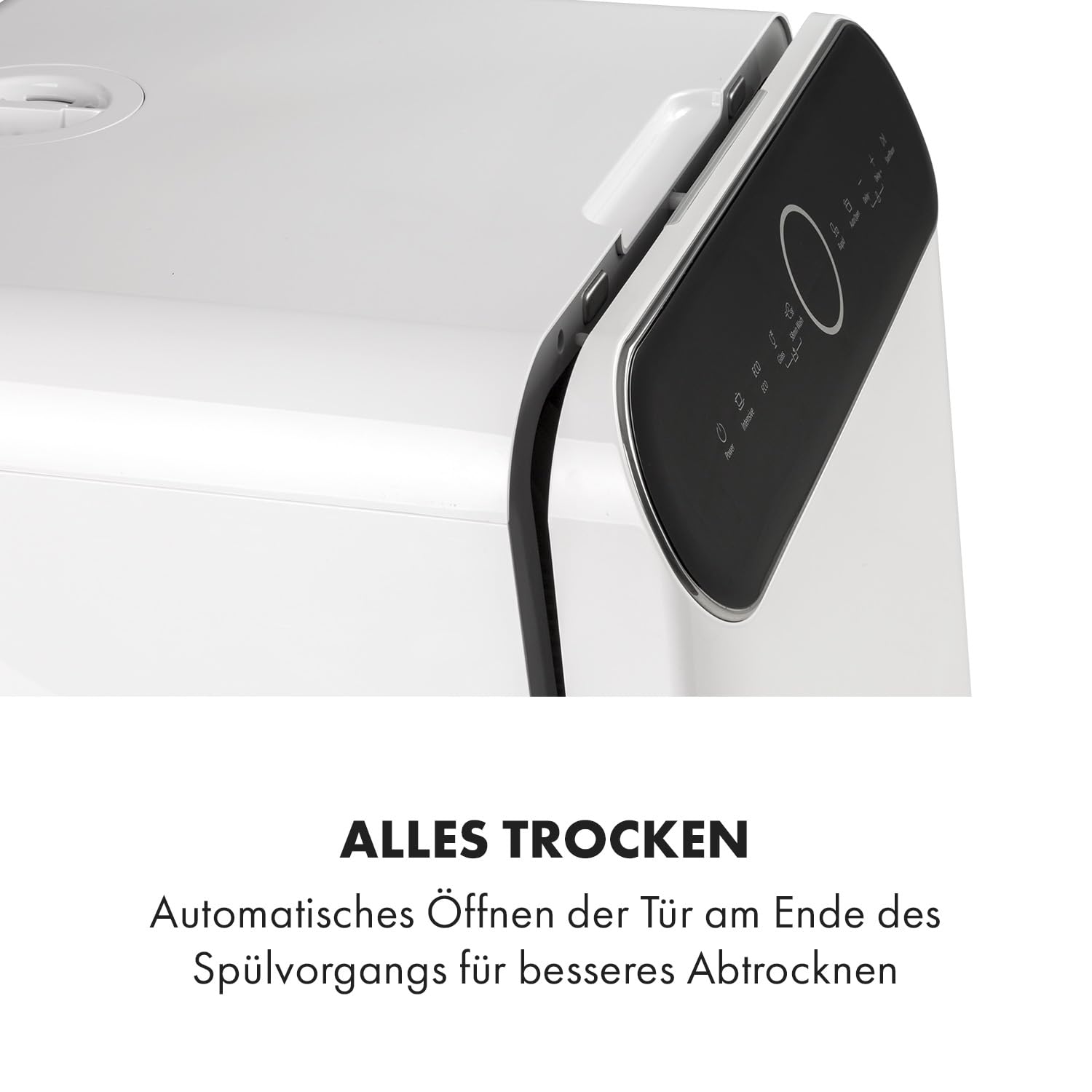 Klarstein Mini-Geschirrspüler Freistehend, 2 Maßgedecke, 6 Programme, Wassertank 6 L, Weiß