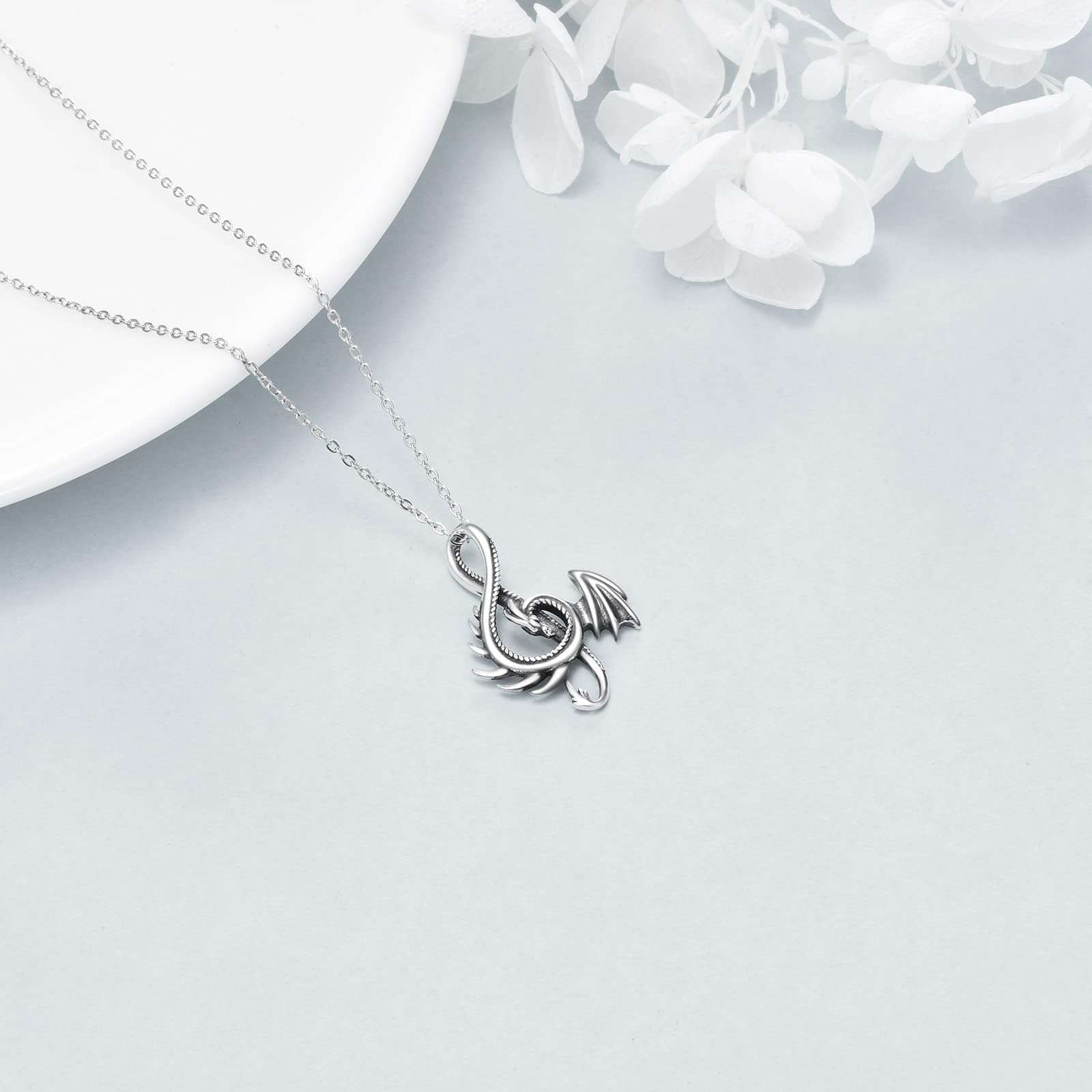 ONEFINITY Halskette 925 Sterling Silber Musik Note Ästhetische Anhänger Kette Vintage Geschenk für Männer Frauen Mädchen Jungen...
