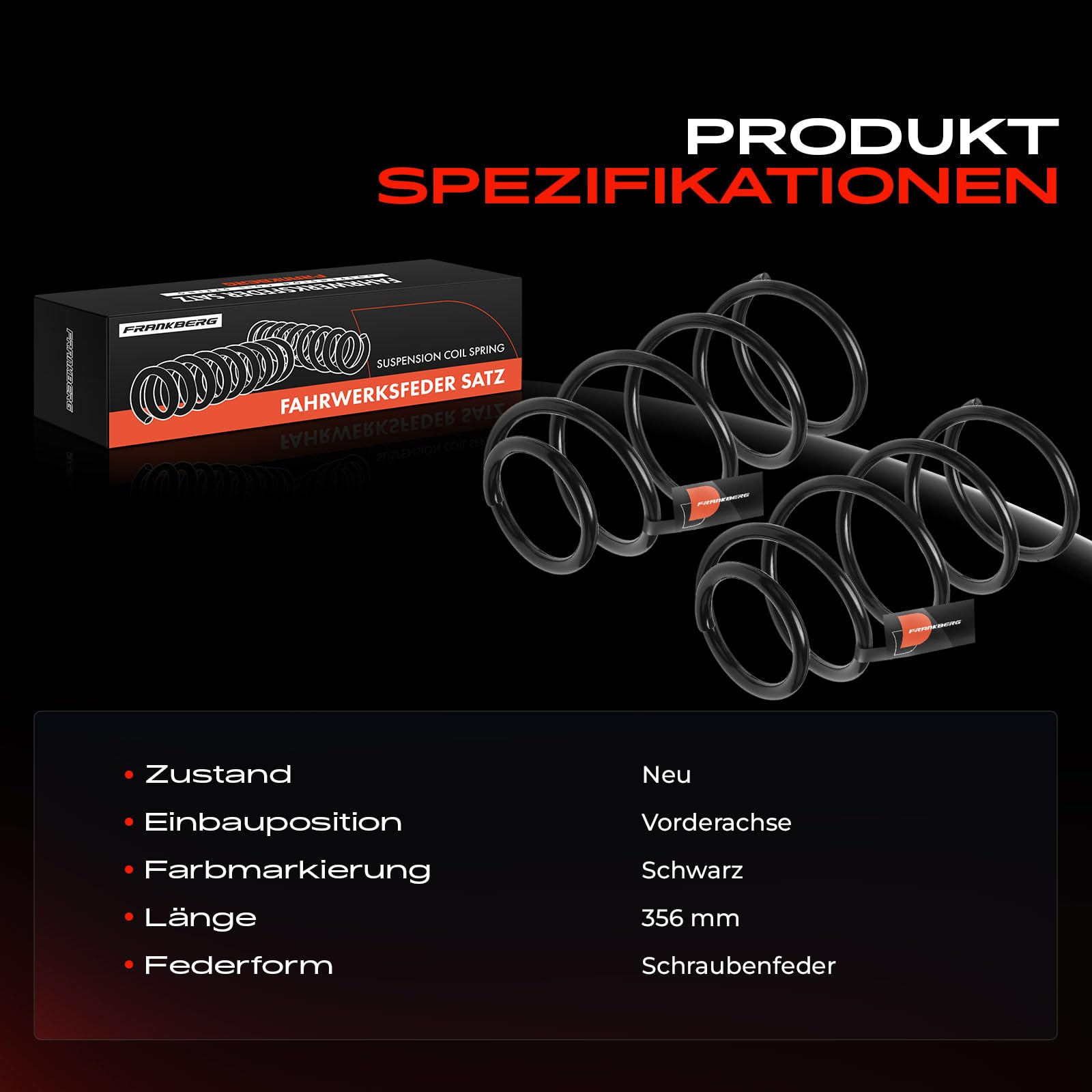 Frankberg Sprężyny; sprężyny podwozia; łożyska sprężynowe; amortyzator; sprężyna; sprężyna; odbojnik; sprężyna spiralna; zestaw sprężyn; sprężyny sprężynowe; sprężyna śrubowa Replace# 30666203
