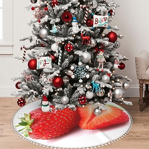 Jupe de sapin de Noël 122 cm imperméable et rustique à pompons