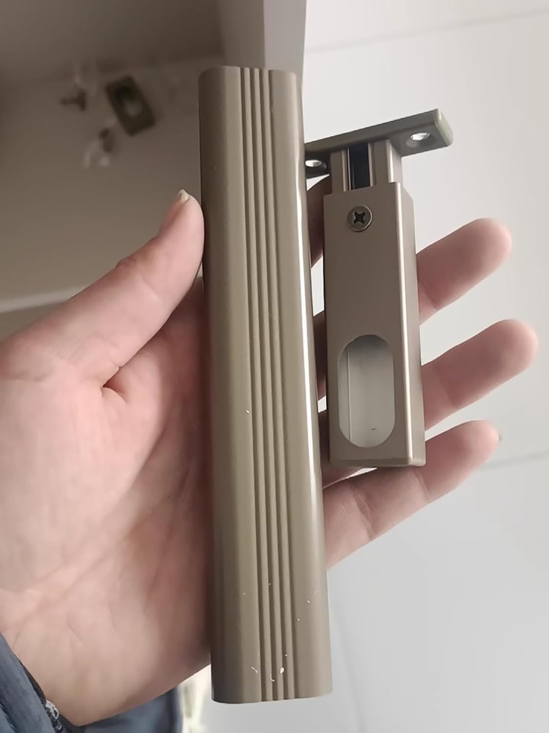 Long Short Hanging Rod for Closet 30 36 40 42 48 Inch, Silver Black Wardrobe Poles for Hanging Clothes with Brackets, Cut to Size Heavy Duty Aluminum Closet Bar(Champagne,60cm/23.6in)