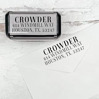 Self Inking Modern Address Stamps | Custom Return Address Stamper (Magazine Serif, Medium)