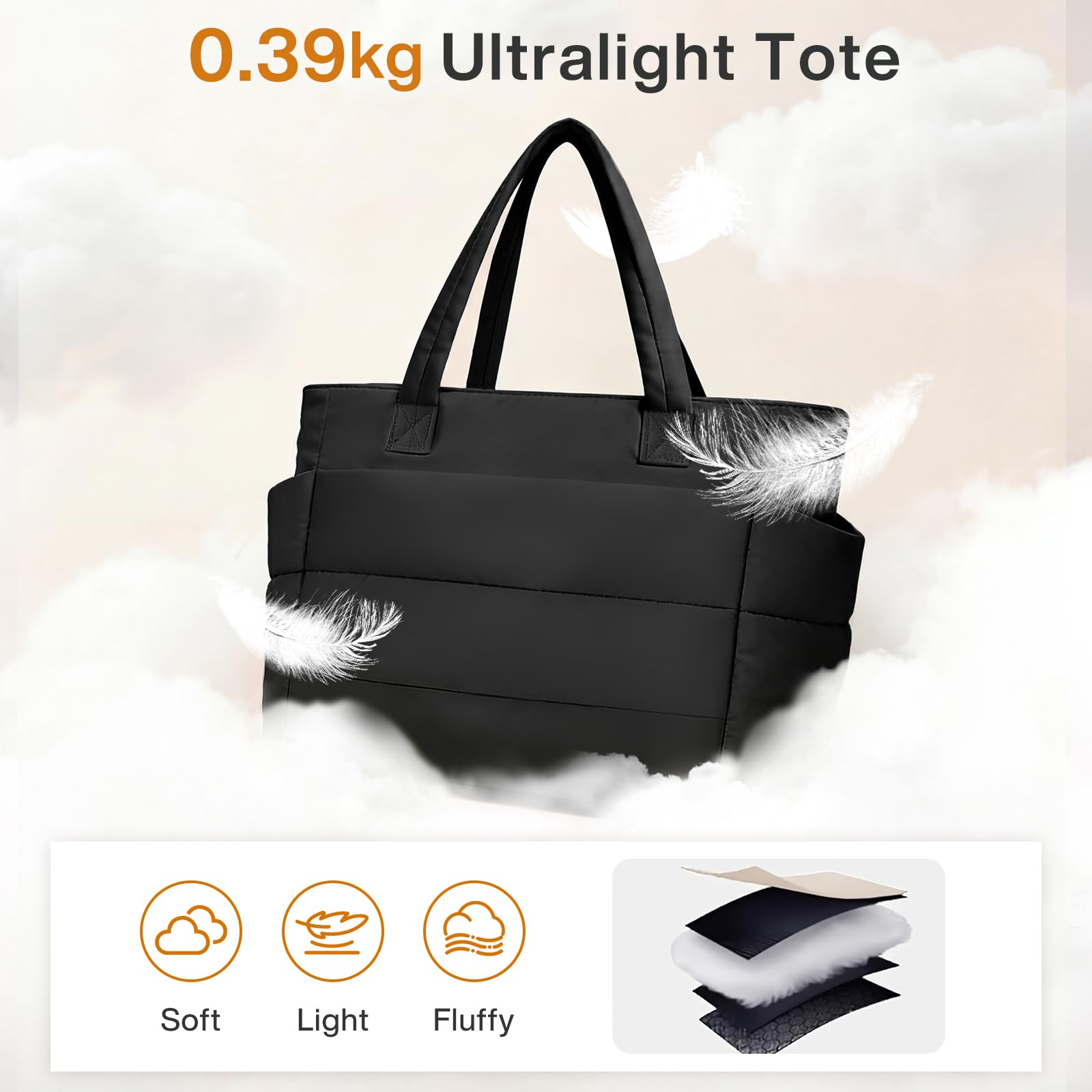 Sac à Main 8+9 20l Pour Femme, Avec Pochette Multifonctionnelle Pour Cartes De Voyage. LéGer (0,39 Kg), Il Comprend Un Compartiment Pour Ordinateur Portable 15,6 Pouces