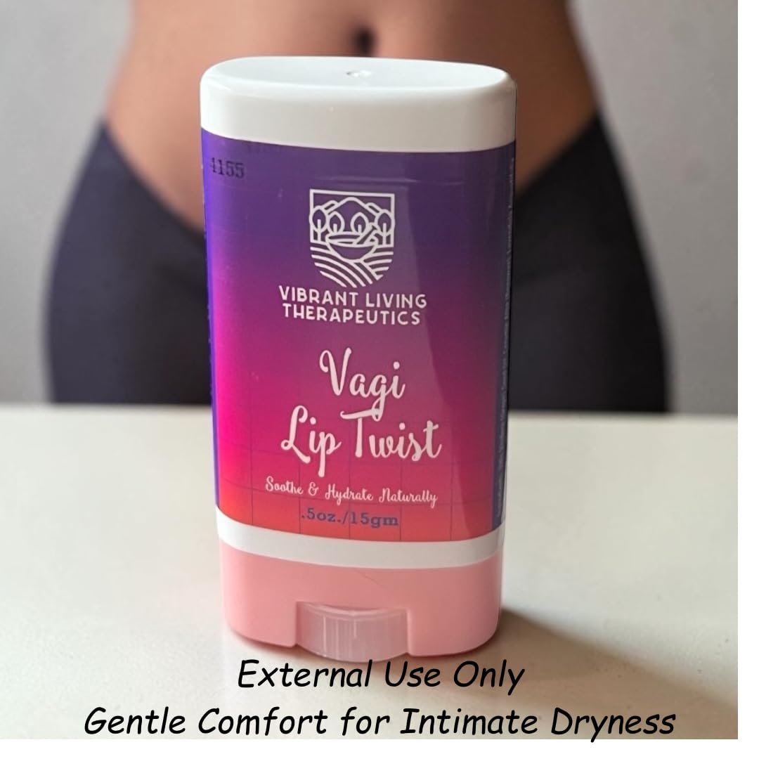 Menopause Intimate Dryness Support | External Vulvar Balm Stick |VagiLiptTwist by VLT| Non-Hormonal Intimate Moisturizer with Meadowfoam, Grapeseed and Chamomile | Discreet, Mess-Free Application
