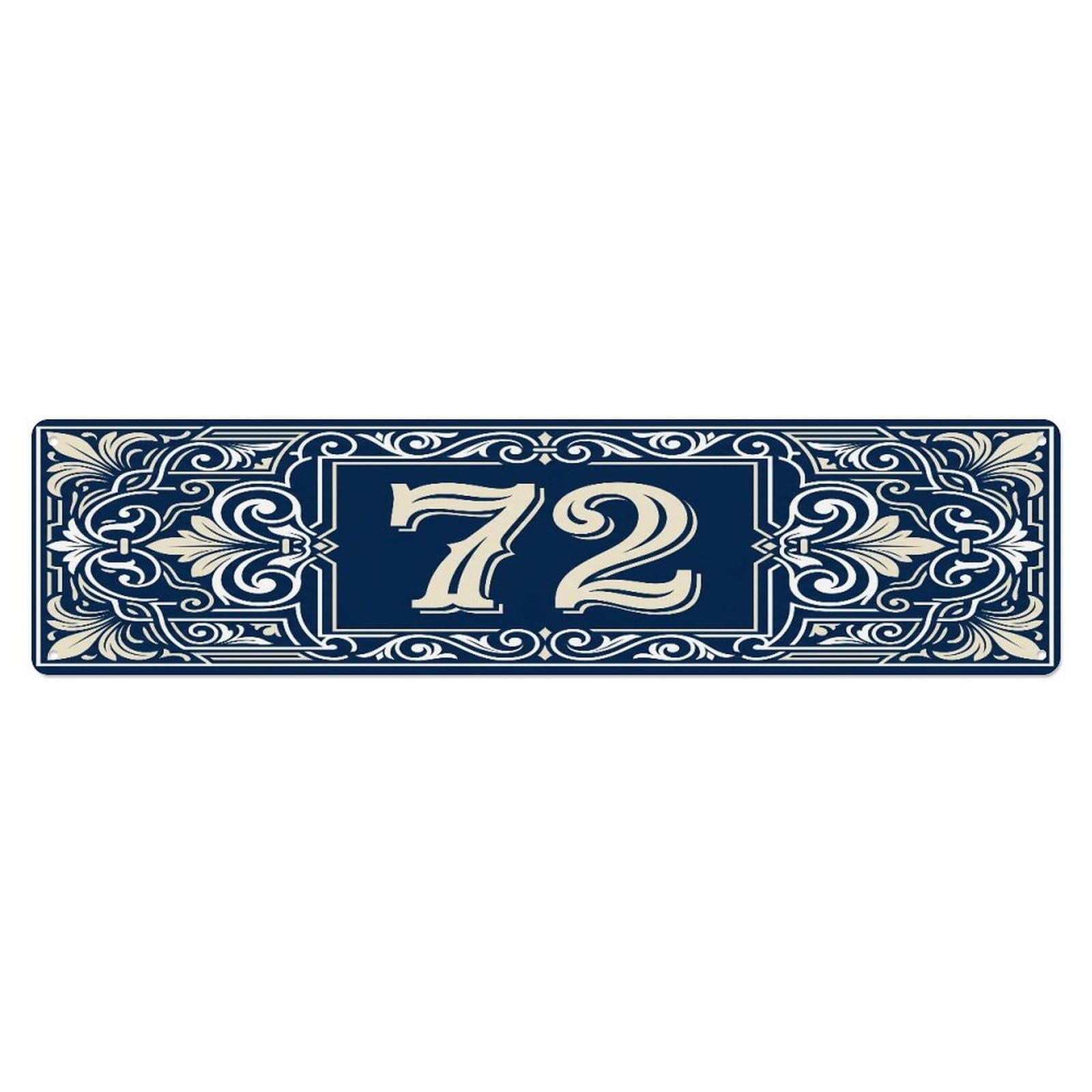 Fqcyn Style Metal Tin Sign Vintage House Door Number 72