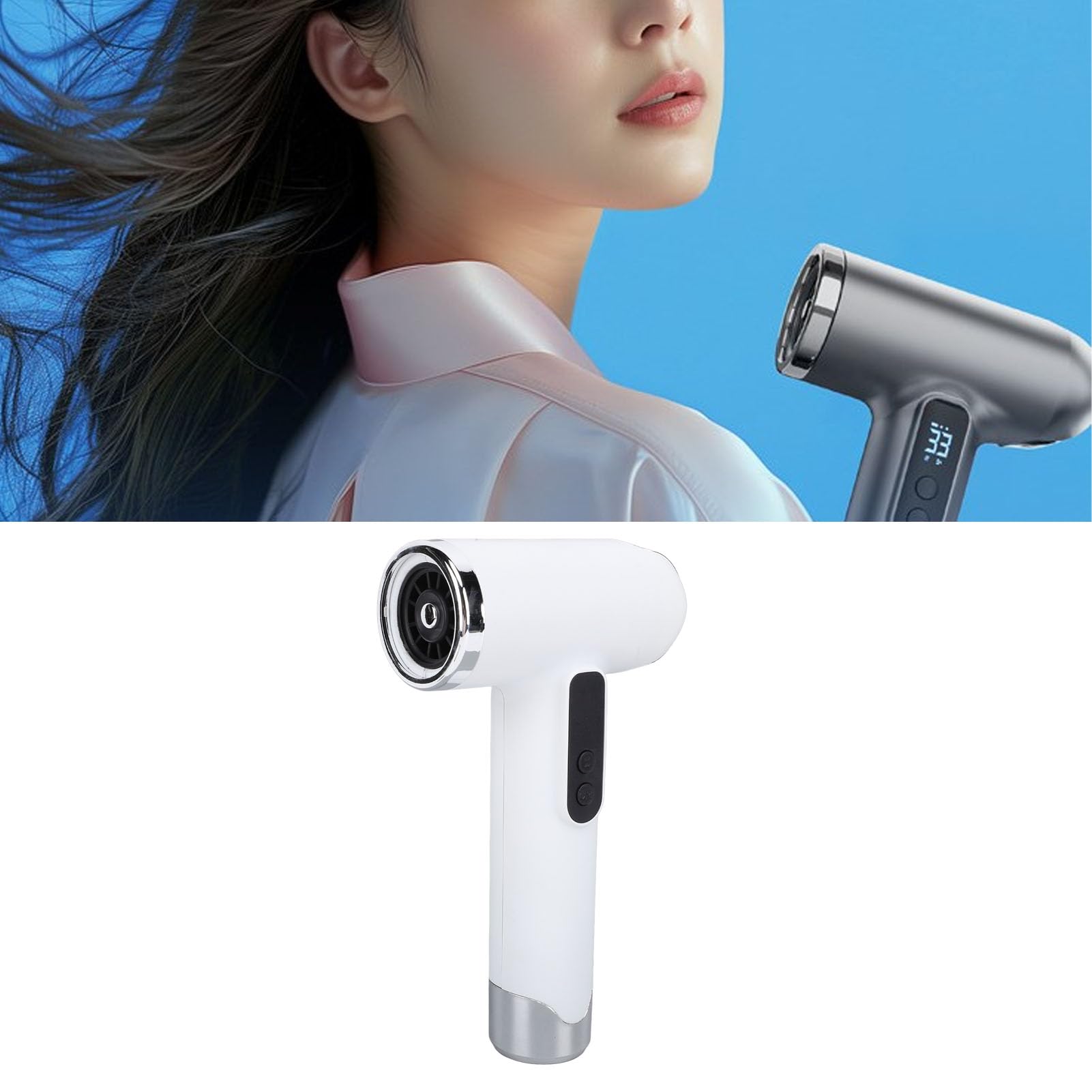 Kabelloser Haartrockner für Frauen USB kabellos wiederaufladbar föhn mit Düse Reiseföhn Heiß Kalt Wind Styling für Wohnheim, Studenten, Zuhause, Reisen (Weiß)