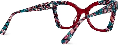 Vista 7 de Zeelool Elegante montura de gafas de ojo de gato para mujeres con lente transparente sin receta Rouco ZWA981220 Zwa981220-02 Rojo