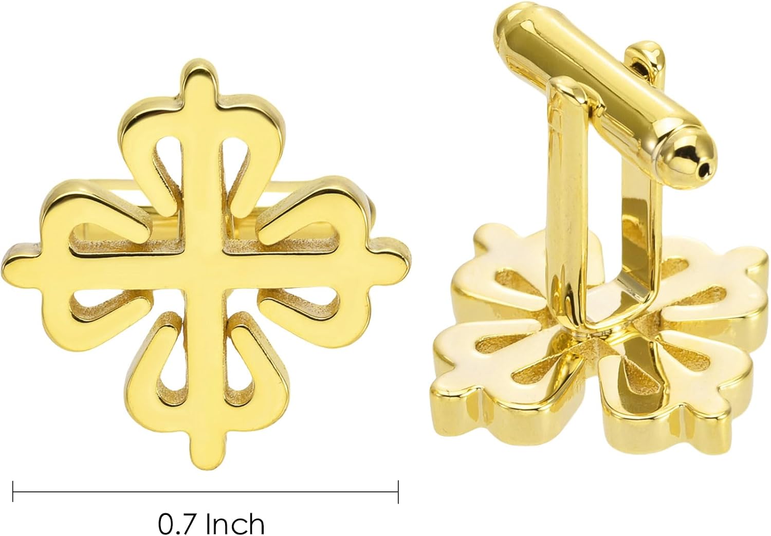 Floral Cross Design Cufflinks for Men Women In Gift Box Silver/Golden | Hollow Out Style Vintage Mens Women Cuff Links Set for Wedding Party Daily Office Formal Casual Business Tuxedo Shirt Dress