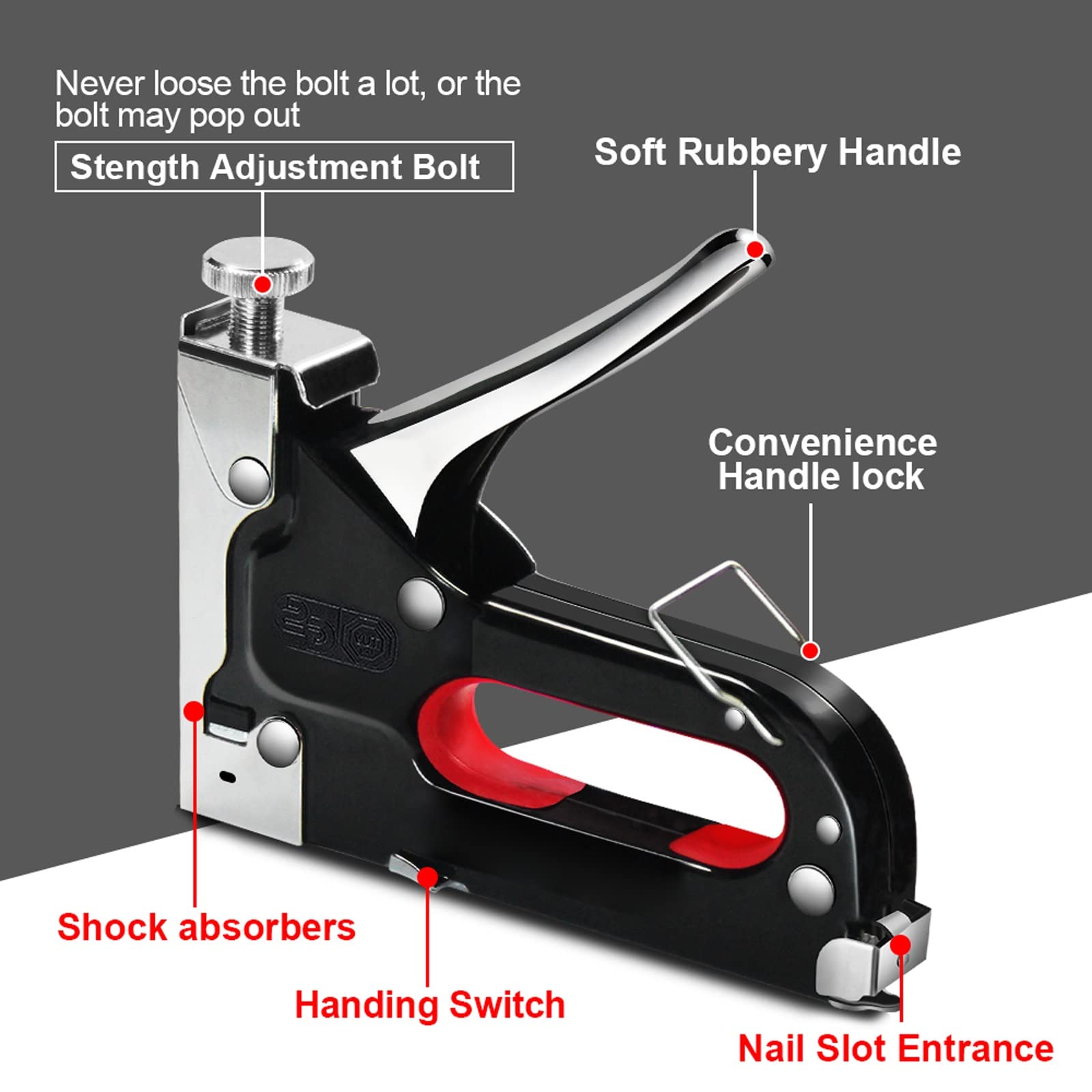 Pistola Grapadora Manual Para Construcción - Para Muebles, Cuero, Madera - Compatible Con Grapas Tipo Puerta, T, N