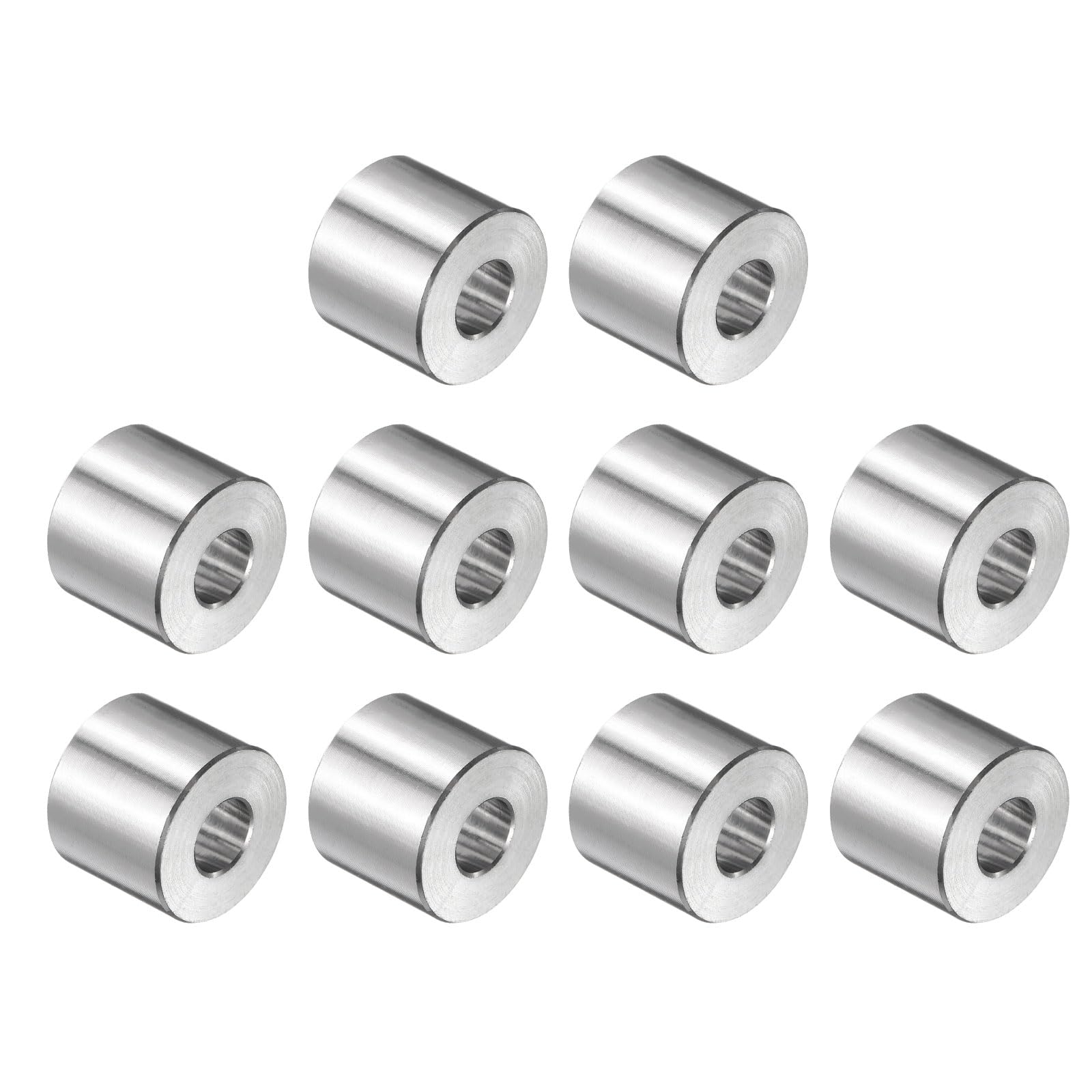 uxcell 10pcs Stainless Steel Spacer 5/16" Bore x 3/4" OD x 5/8" Length Screw Bushing Plain Finish Round Metal Spacer for M8 Screws Bolts and Rods