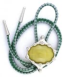 Natural Olive Jade Cab Cacochon Gem Gemstone Bolo Tie & Cord EPBT60N
