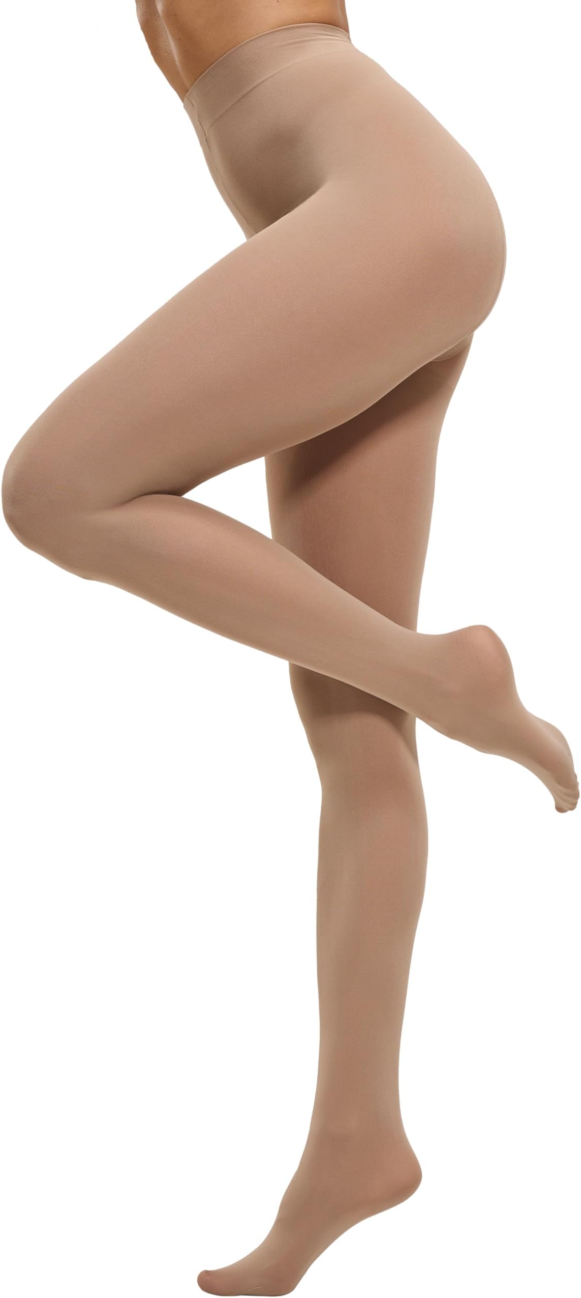 CozyWow Women's 80D Soft Solid Color Semi Opaque Footed Tights High Waist Womens Tights