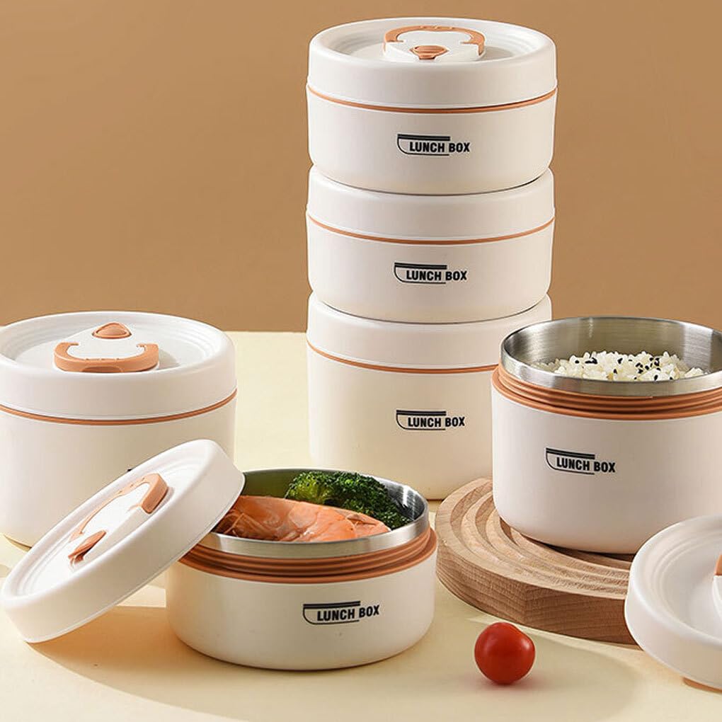 Fiambrera térmica de acero inoxidable para comida caliente en cualquier lugar, caja portátil con aislamiento térmico de 2/3/4 compartimentos, 4 Uds.
