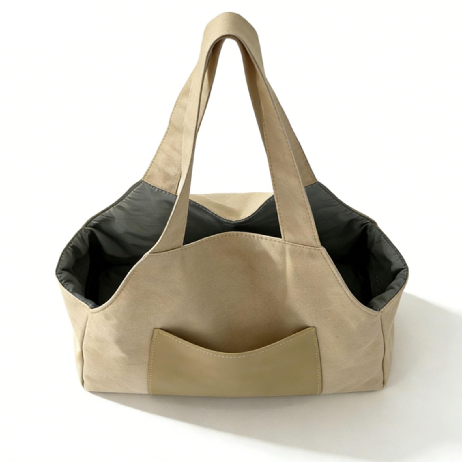 TOPINCN Portamonedas para Perros, Bolso de Nailon Suave, Plegable, Ligero, para Cachorros, para Compras, Viajes, Bolsa de Transporte para Mascotas, para Perros Pequeños, Gatos, (Beige)