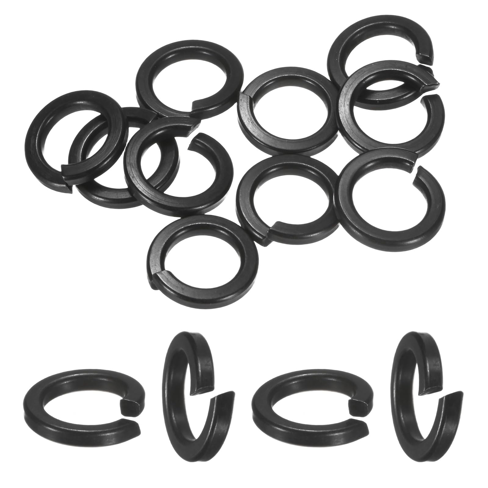 20-Pack Spring Lock Washer, M12 Stainless Steel Electroplating Black Coating Elastic Gasket for Electronic Machinery/Industrial Equipment, Screw Fasteners