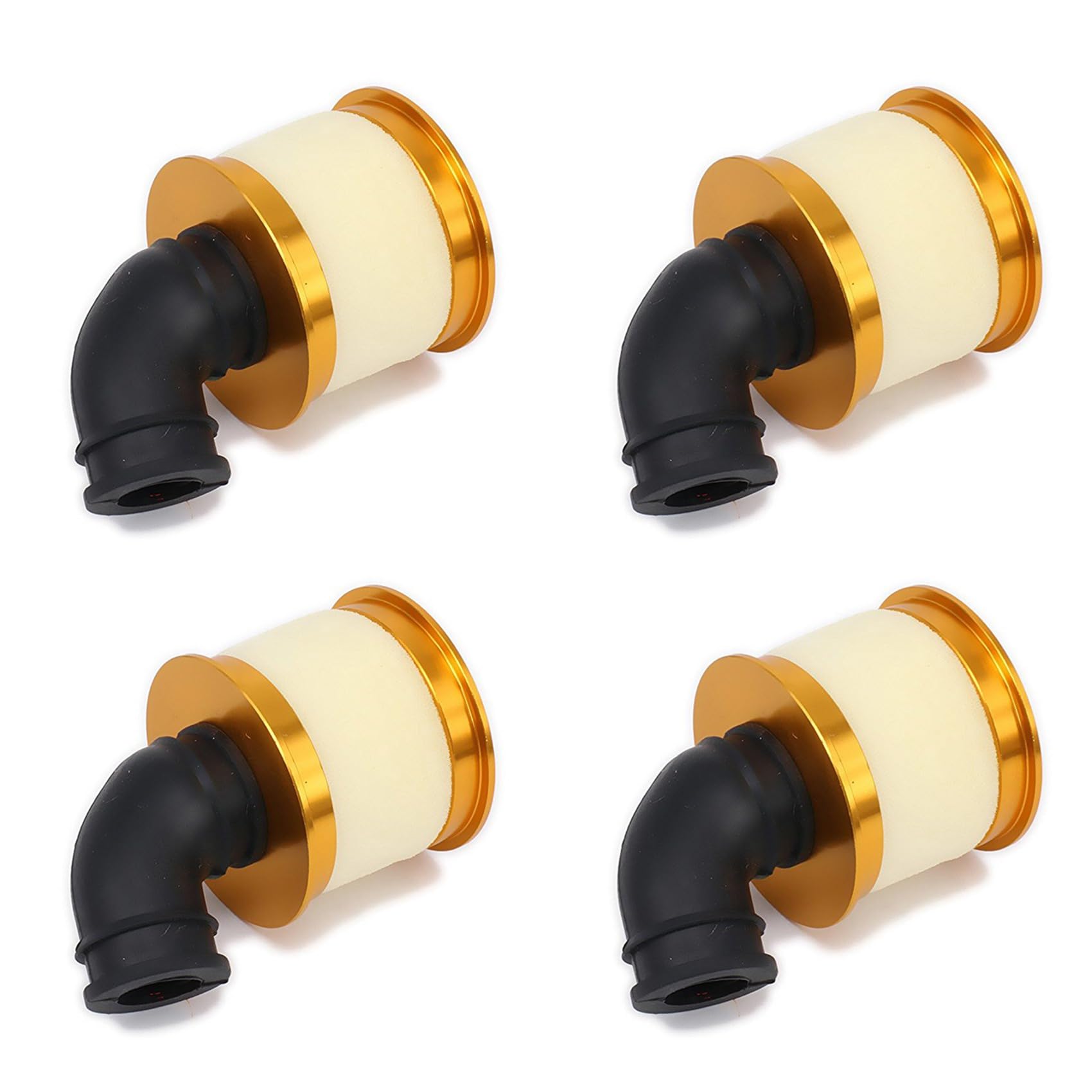 Boerunid 4X Air Filter Sponge Open Alloy Aluminum 04104 for 1/10 RC Hobby Model Nitro Car,Gold