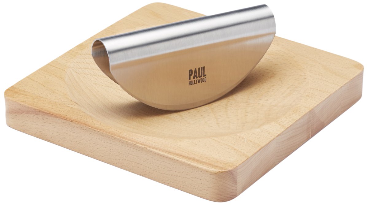 KitchenCraft Paul Hollywood Mezzaluna Herb Chopper and Board Set