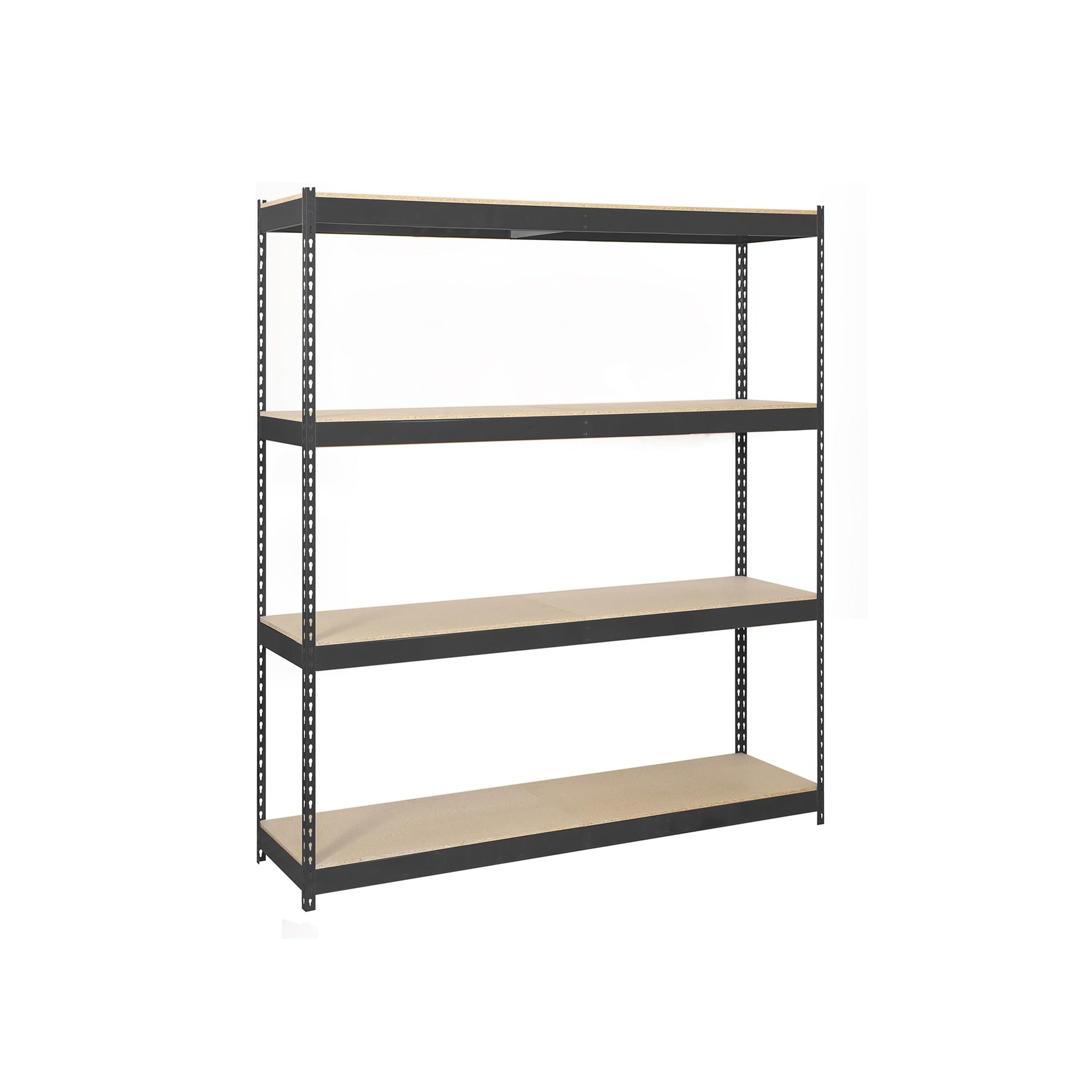 SimonRack Estantería Metálica Almacenaje, Sin Tornillos, 4 Baldas Madera, Alta Capacidad Carga 400 kg, 2000x1200x750 mm, Estantería Taller Garaje Trastero, Antracita/Madera | 4 Estantes Madera, 400 kg de Punto Flexión, Pintura anticorrosión, Antracita , M