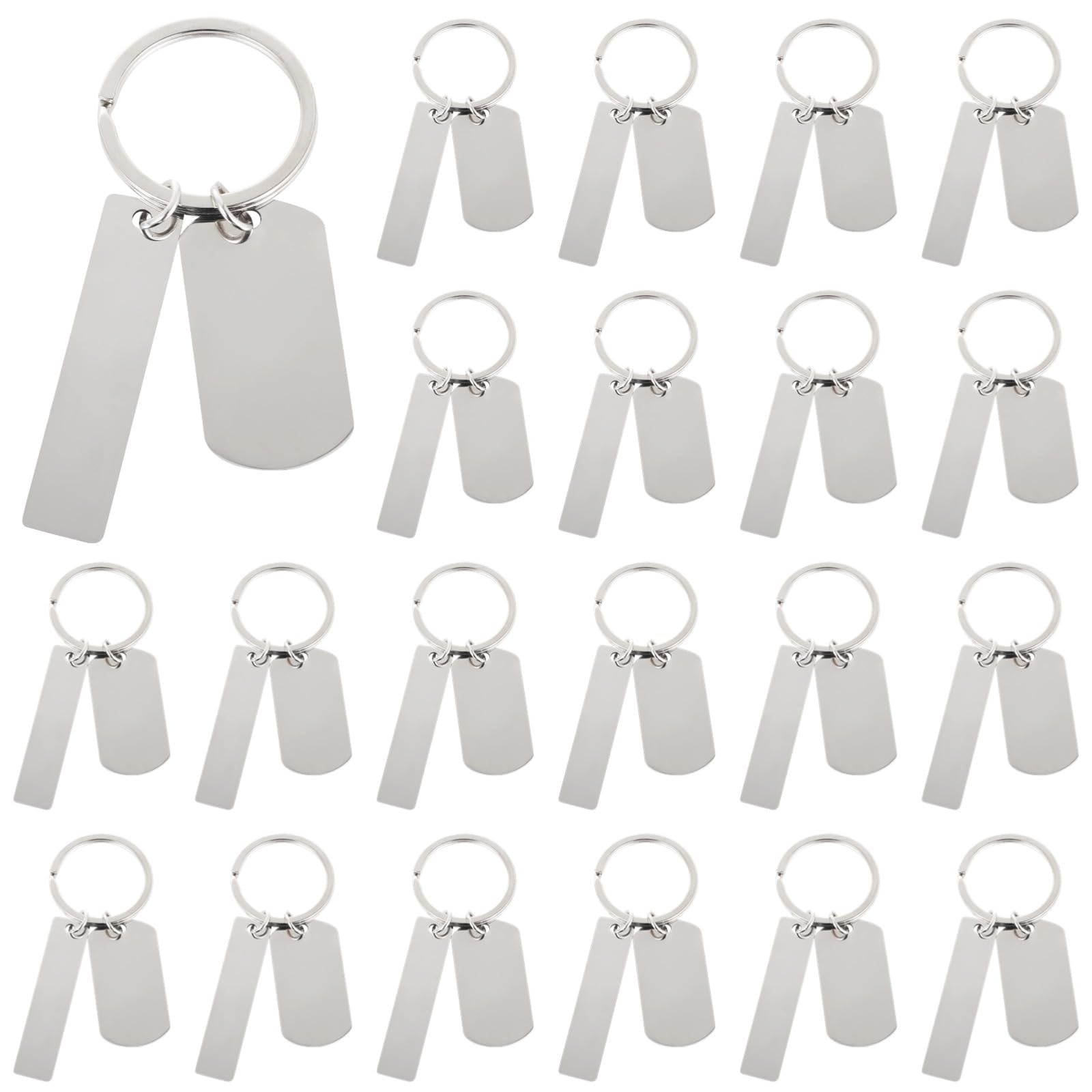 30 PCS plaques rondes à graver en acier inoxydable, médailles vierges pour chien avec trou, étiquettes métal polies avec anneaux porte-clés, pour gravure, bracelet, bijoux