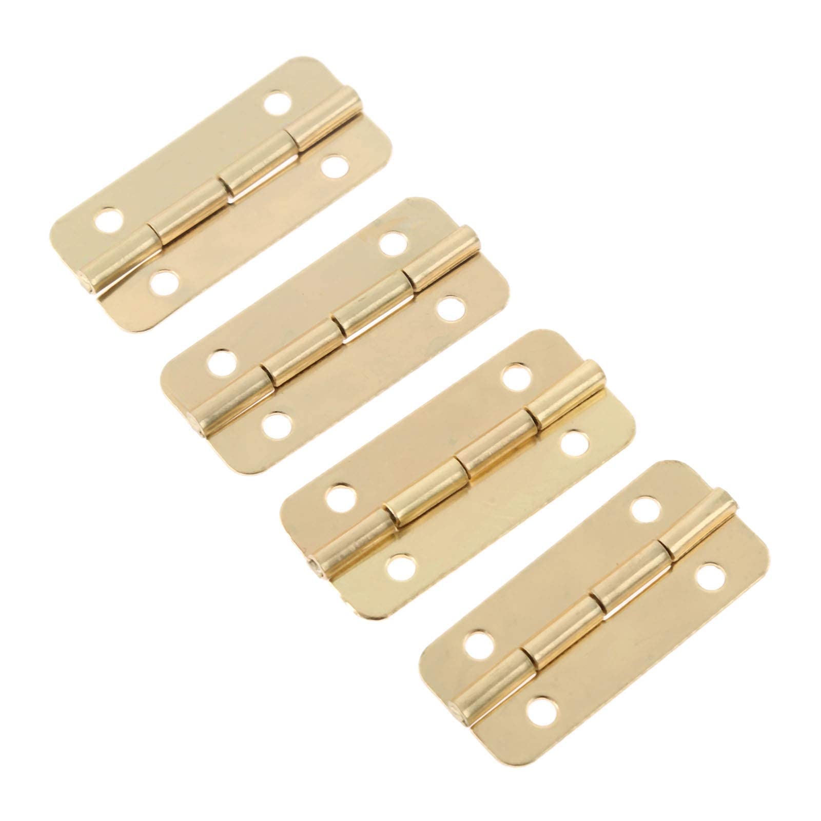 Zawias, 4 szt. 37 x 17 mm złote drzwi meblowe do pudełka biżuteria skrzynia prezent wino drewniana obudowa domek dla lalek szafka