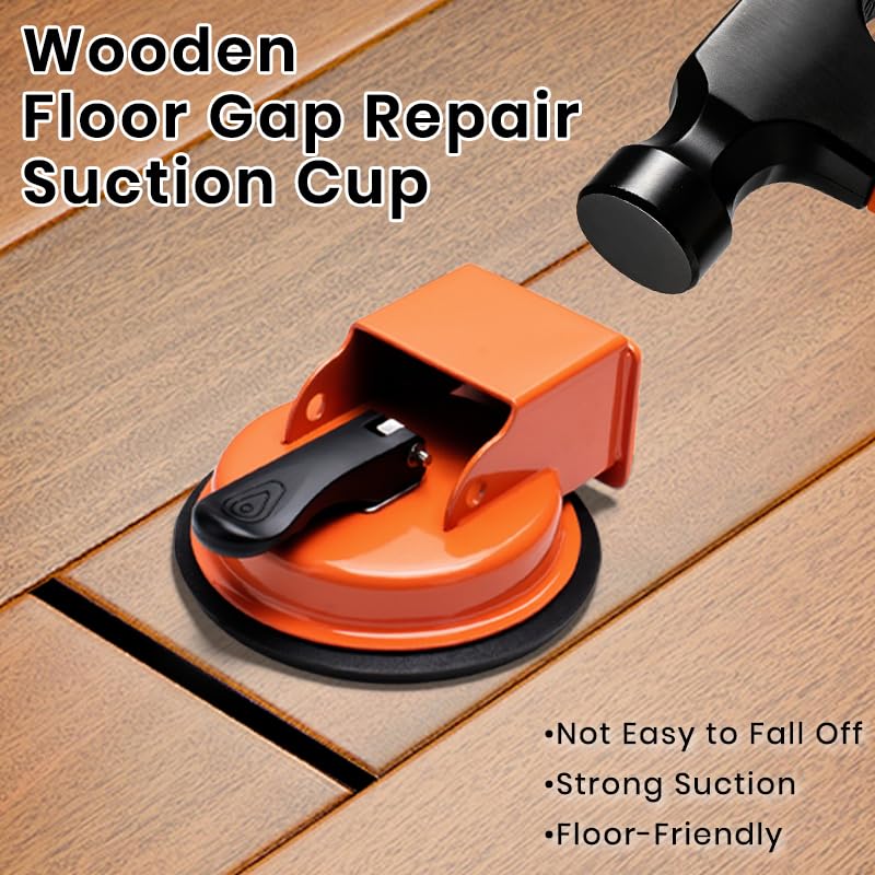Floor Gap Fixer Tool - Heavy-Duty Vacuum Suction Cup for Closing Gaps in Laminate, Vinyl Plank, Hardwood & Tile Flooring, Burnt Orange