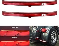 Vista 1 de HDBUBALUS - Lámpara de luz trasera LED para guardabarros trasero de motocicleta, luz de freno para Harley Touring Trike Glide 2009-2025 (Color: Rojo)