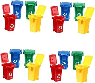 Toyvian 16 Piezas Bote De Basura Pequeño Clasificación De Cubo De Basura Juguetes para Niños Pequeños Mini Contenedor De Basura En La Acera Pequeña El Plastico Niño Pequeño Cenicero